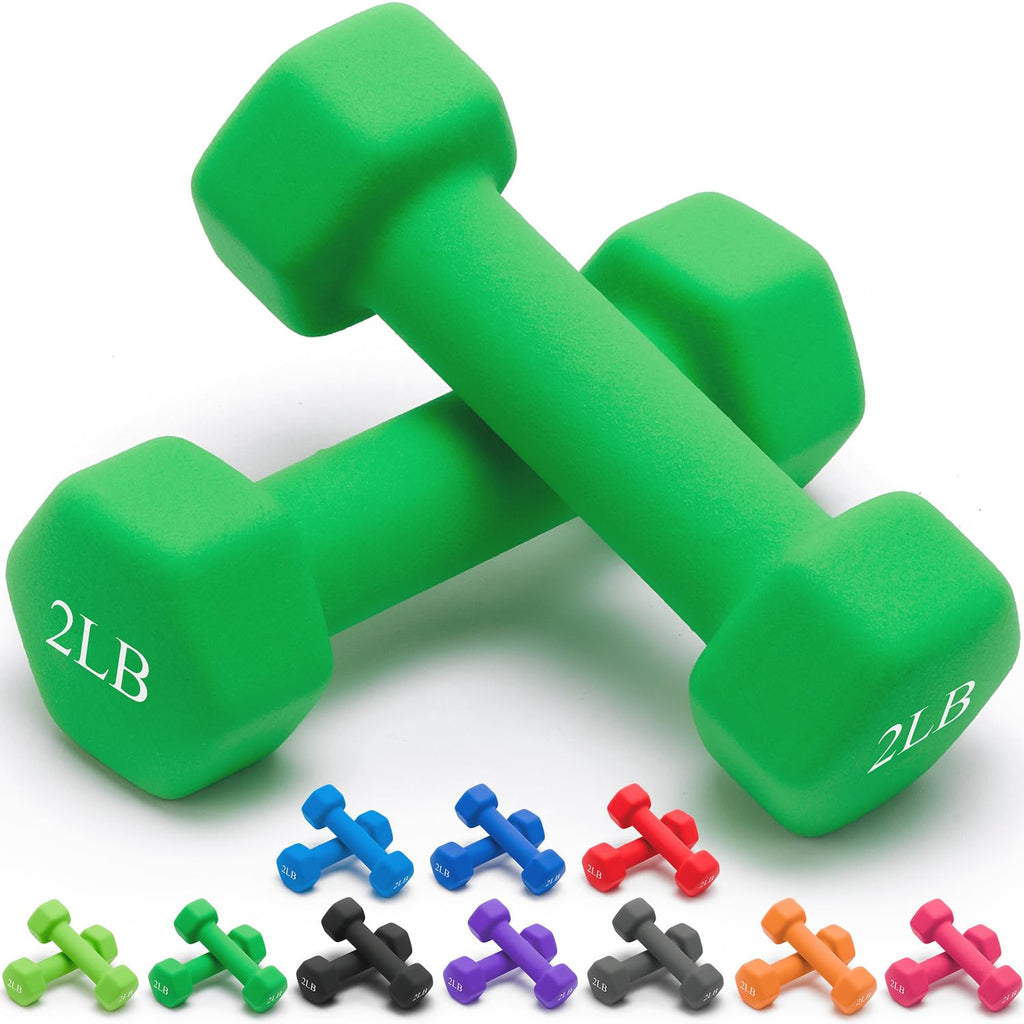Set of 2 Rubber Hex Dumbbell Weight, 5-50 LB H8628
