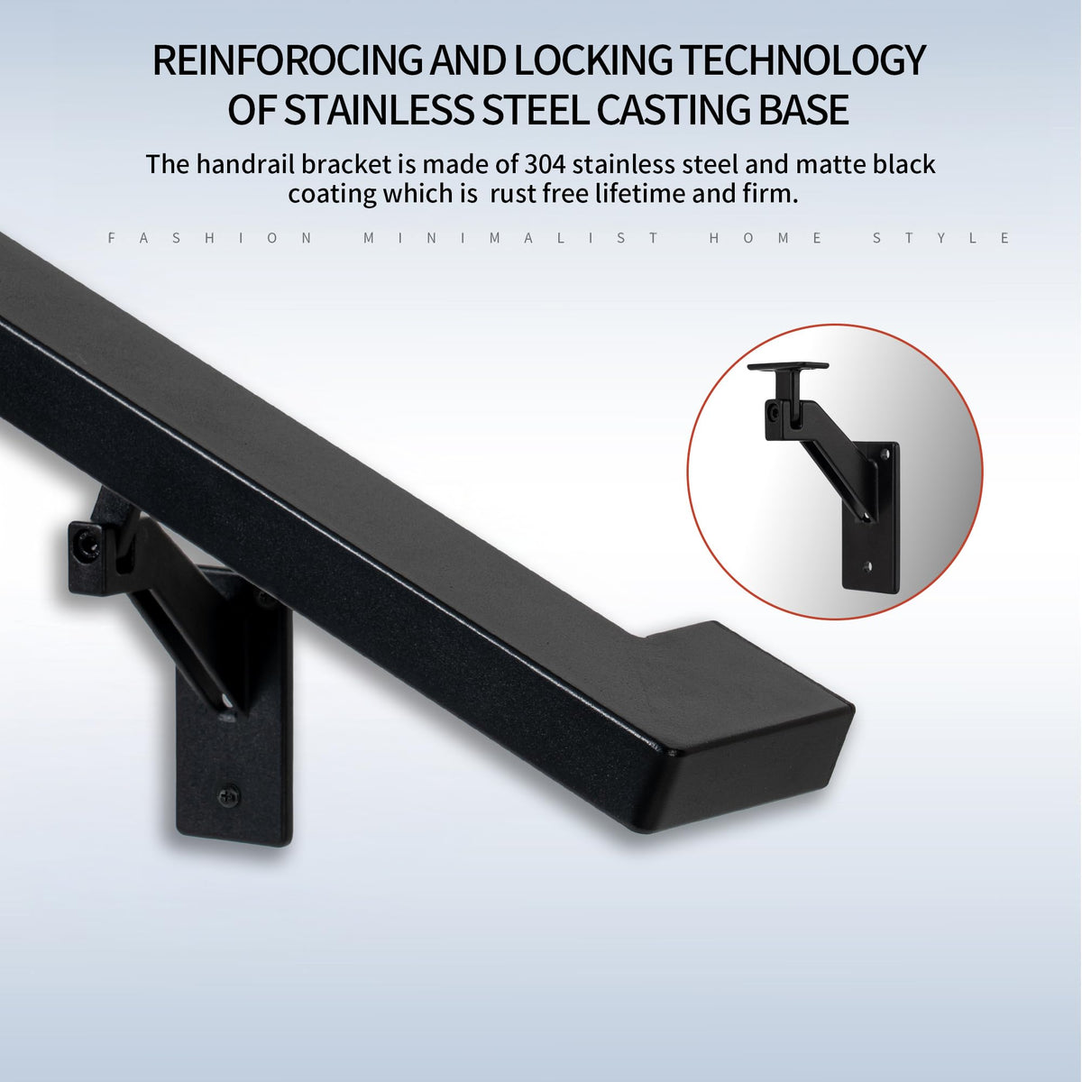 8 FT Aluminum Handrail Kit with 304 Stainless Steel Brackets M36267
