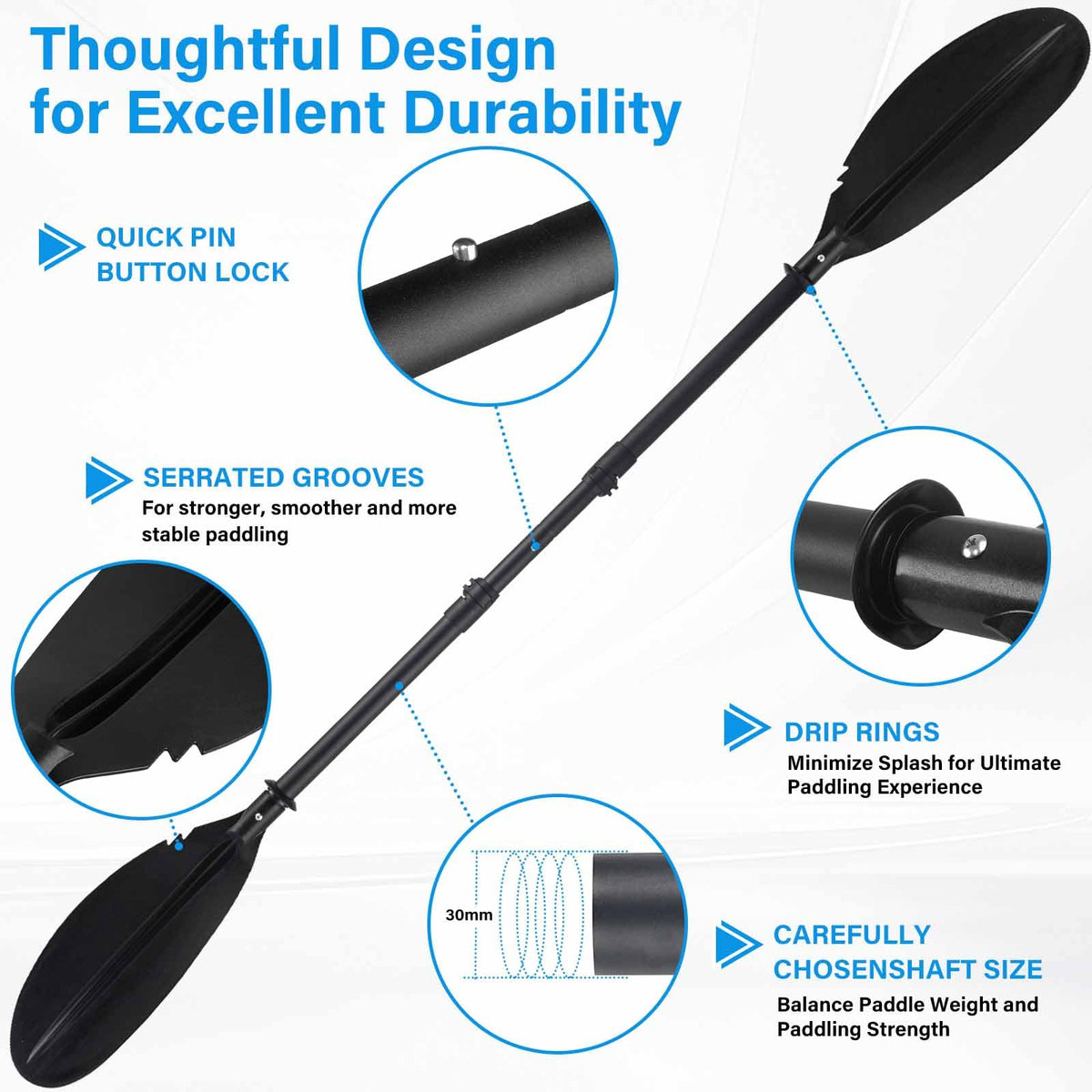 Adjustable Kayak Paddle with Drip Loop J16331
