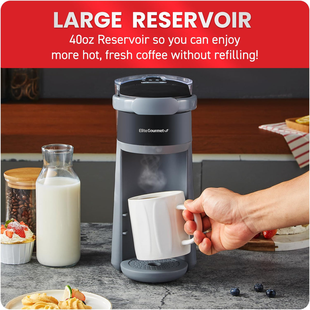 2-in-1 Capsule Coffee Maker, K-Cup & Grounds, Black S896229