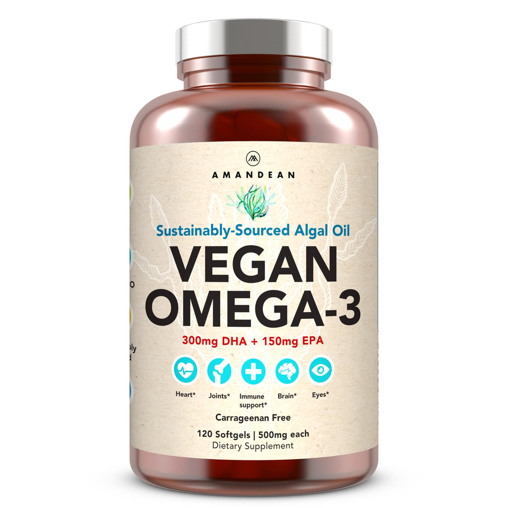 Vegan Omega-3 Algal Oil DHA EPA Softgels, 120ct Q80578