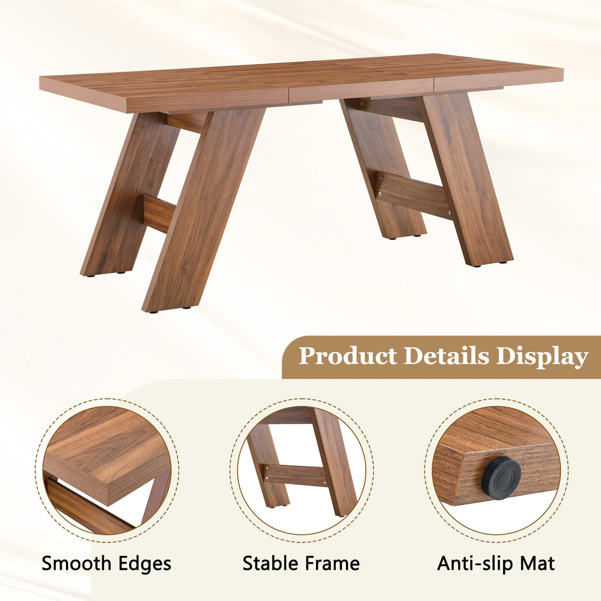 71" Wood Dining Table Set for 8 E2893