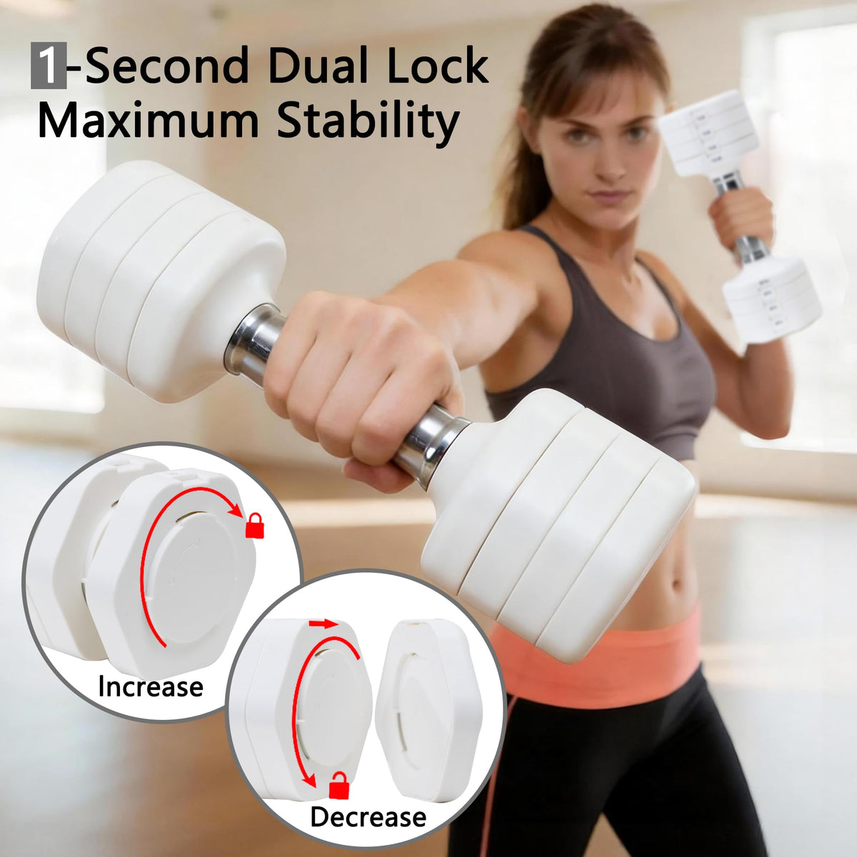 Adjustable Dumbbell Set of 2 Total 20 Lbs L98324
