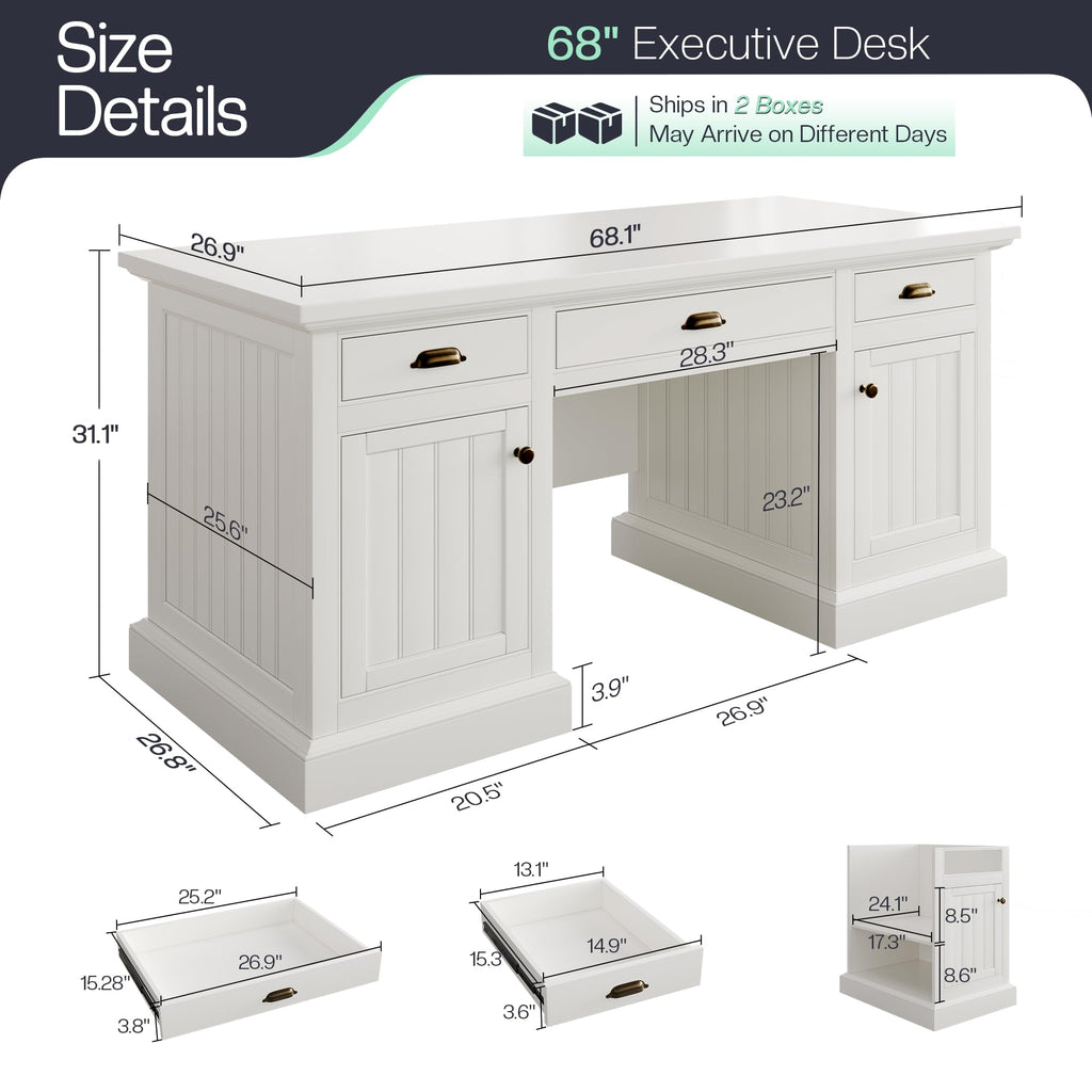 68" Executive Desk F3079