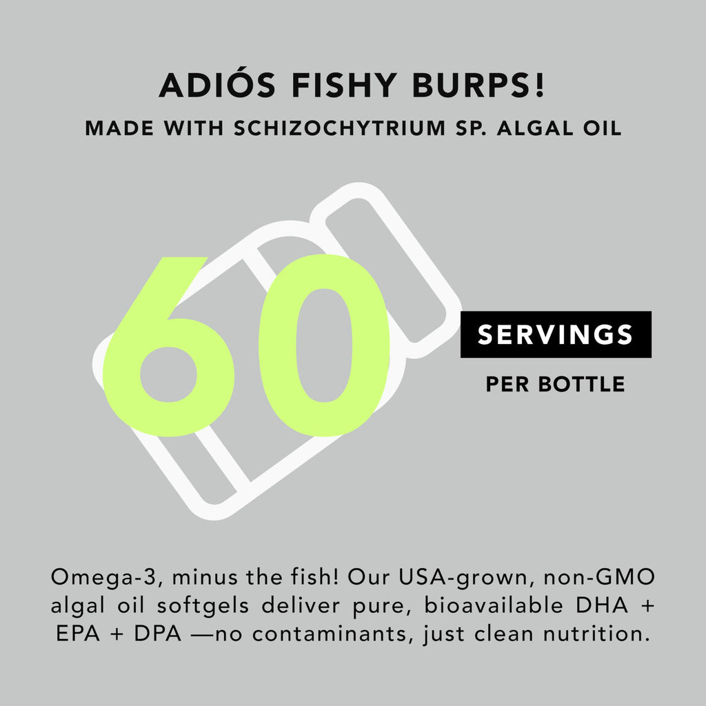 Vegan Omega-3 Algal Oil DHA EPA Softgels, 120ct Q80578