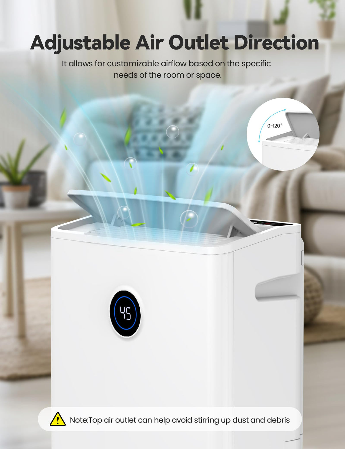 4500 Sq. Ft 50-70 Pints Dehumidifier with Drain Hose and 5L Water Tank F385