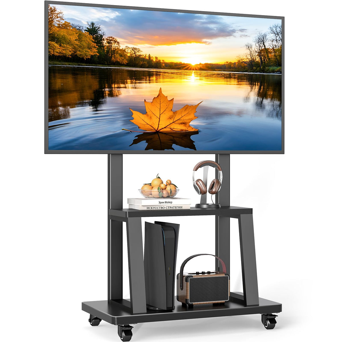 Mobile TV Cart Rolling TV Stand for 37-75 inch TVs K110