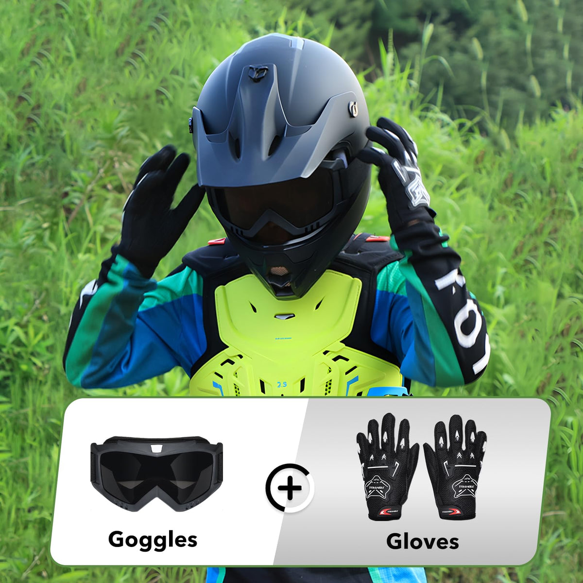 Youth Kids DOT Approved Full Face Motocross Helmet G45276