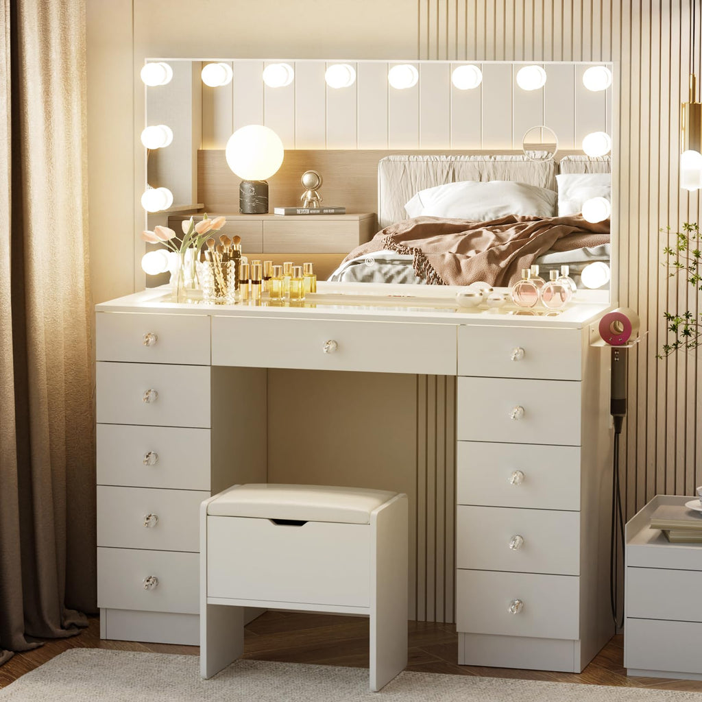 Vanity with Lighted Mirror W42417