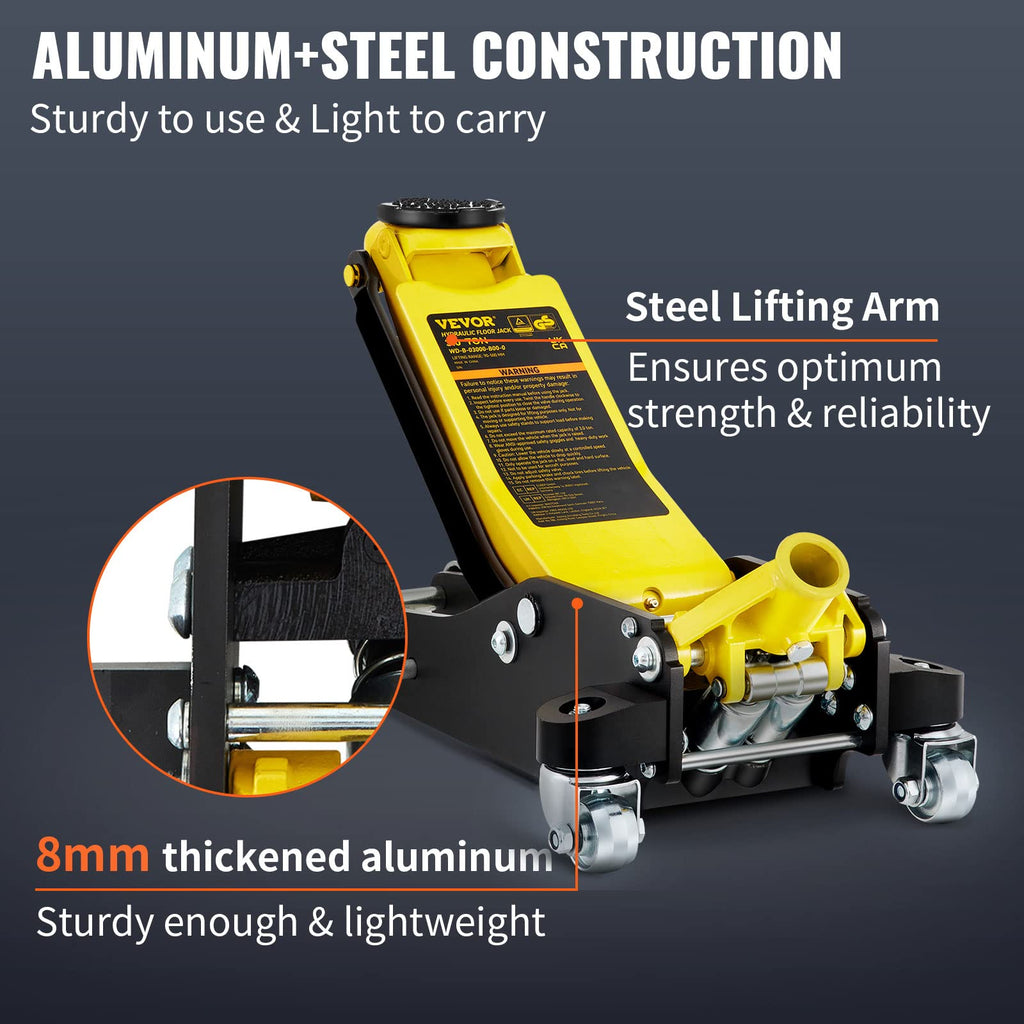 3 Ton Low Profile Aluminum Steel Floor Jack R150