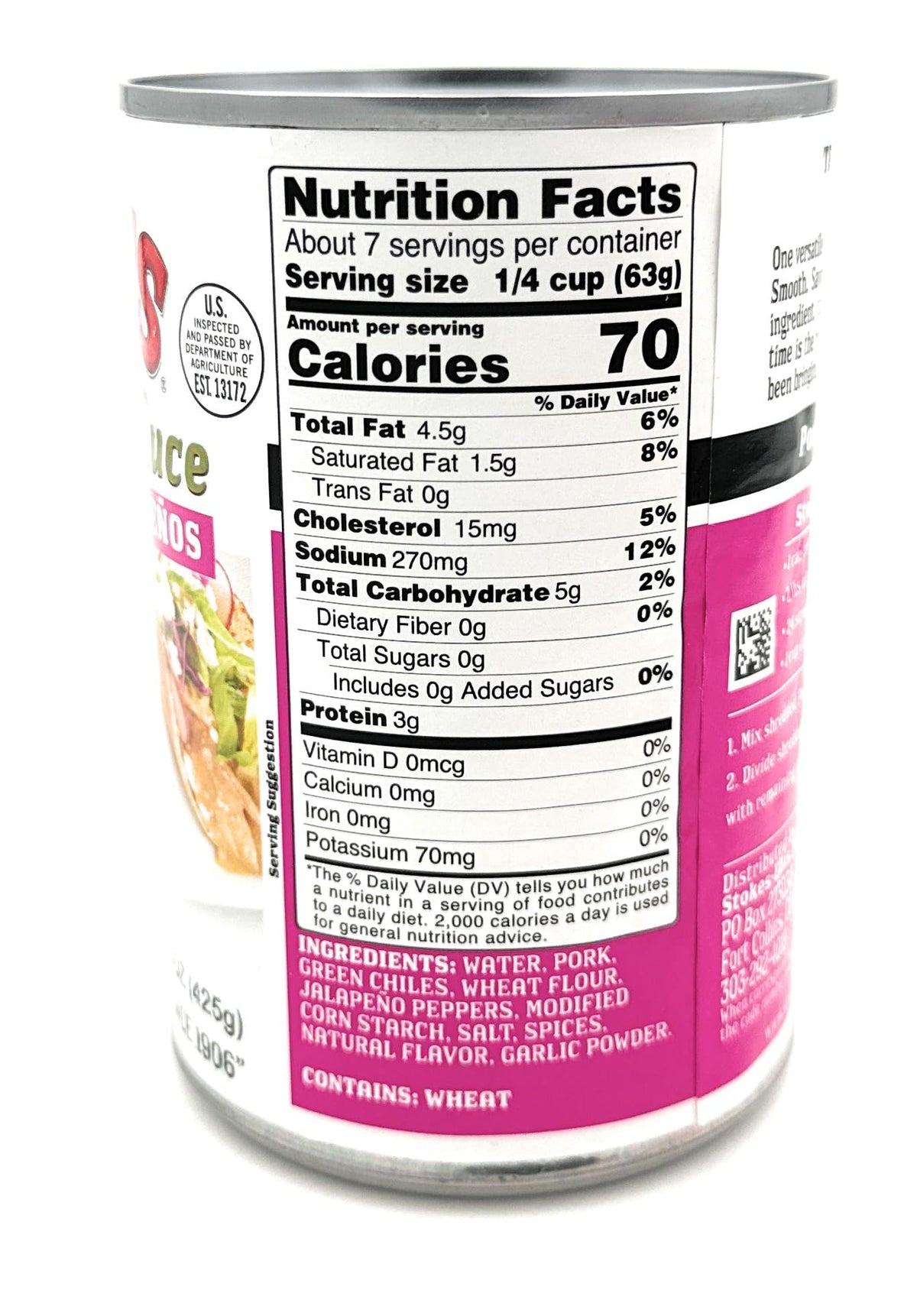 Green Chile Sauce with Pork and Jalapenos Pack of 3 V307337