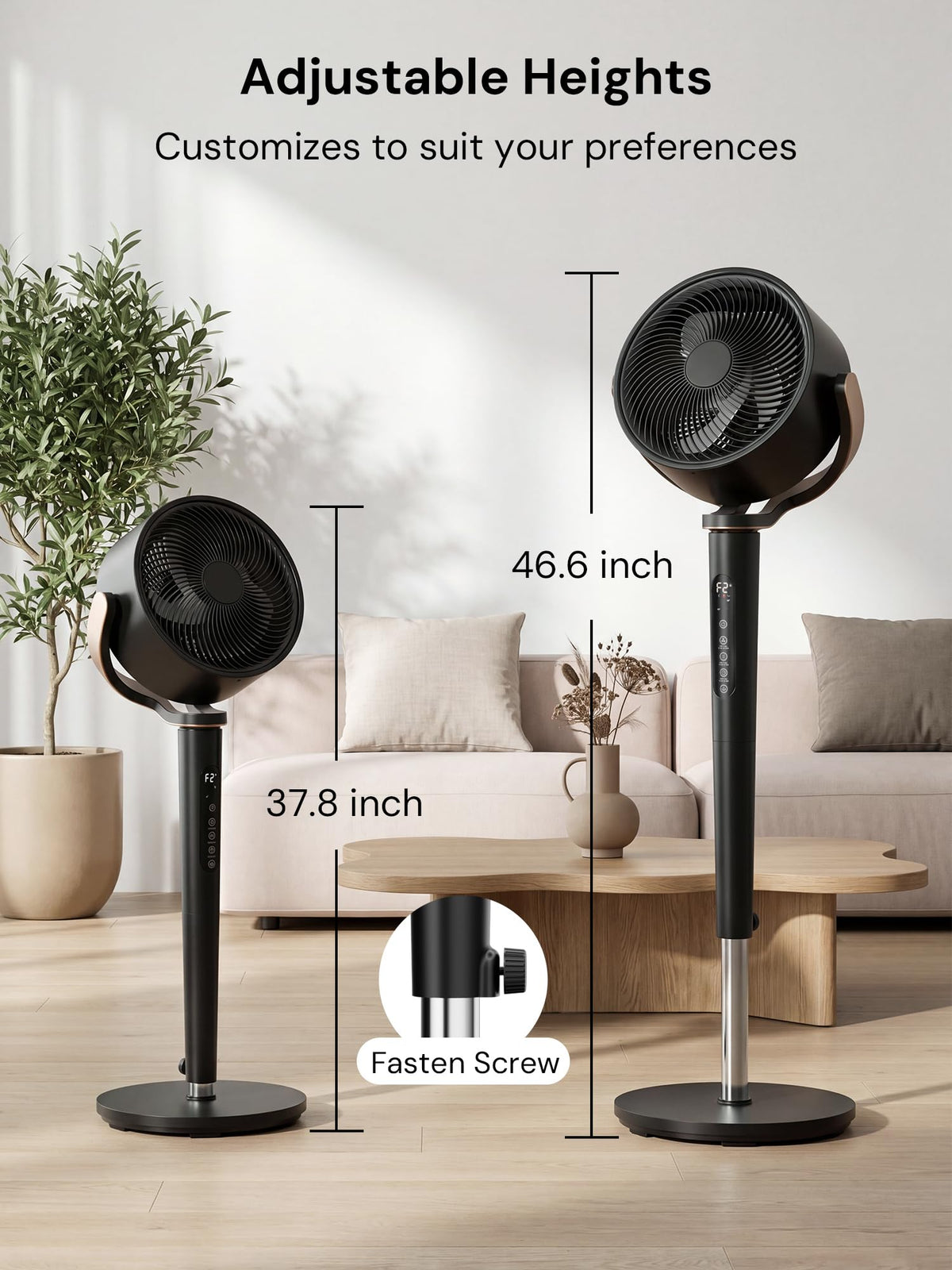 Black Adjustable Pedestal Fan with Oscillation C7193