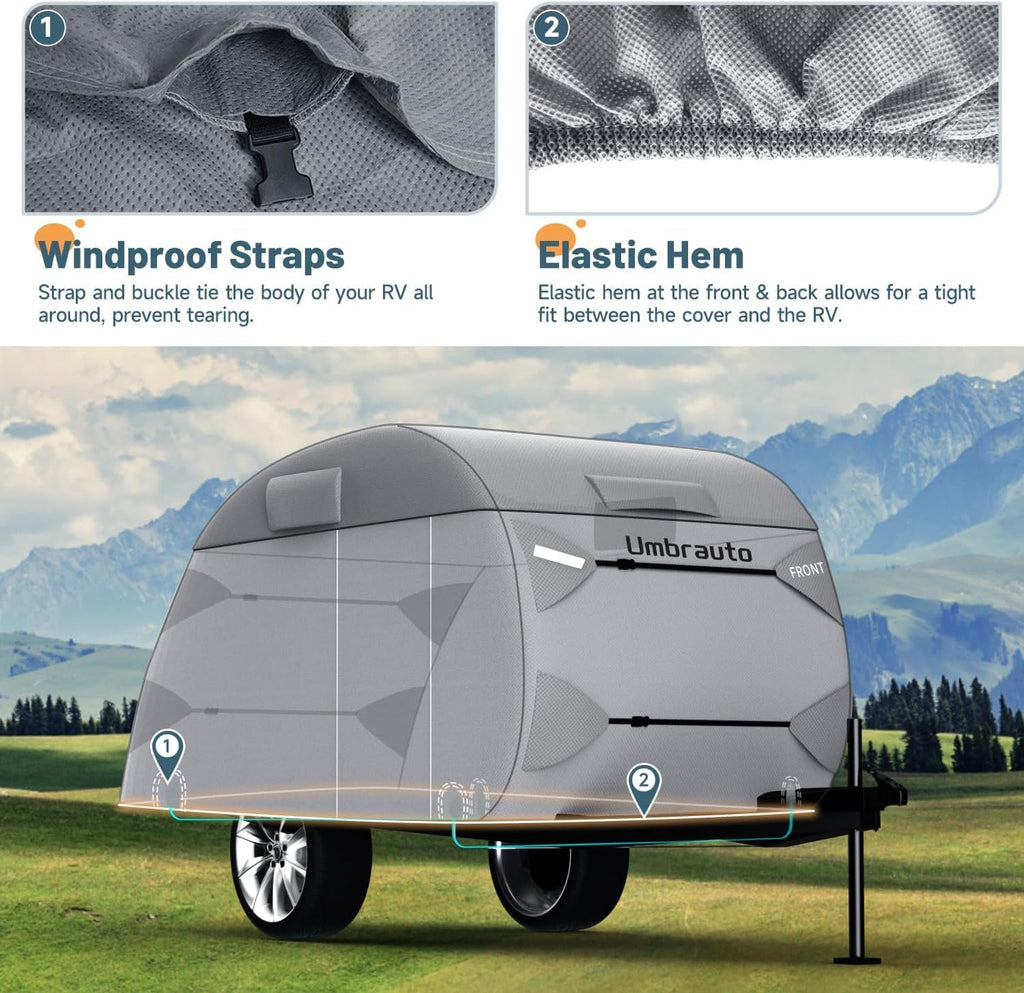 12-15 Camper 7 Layers Waterproof Teardrop Trailer Cover O9734