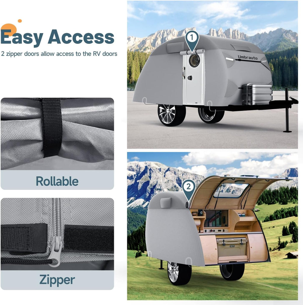 12-15 Camper 7 Layers Waterproof Teardrop Trailer Cover O9734