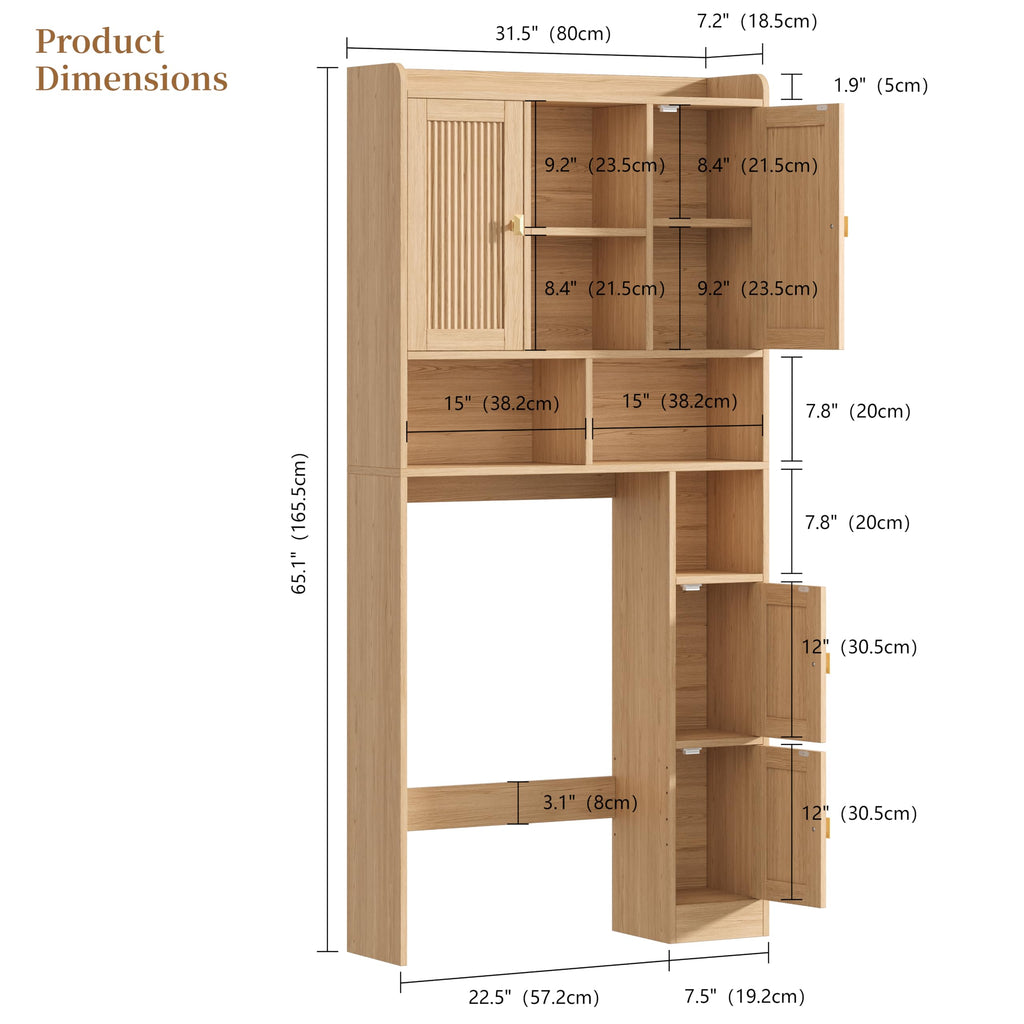 Over The Toilet Storage Cabinet with 4 Doors Q347933