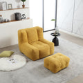 Yellow Memory Foam Bean Bag Chair with Ottoman Y34009
