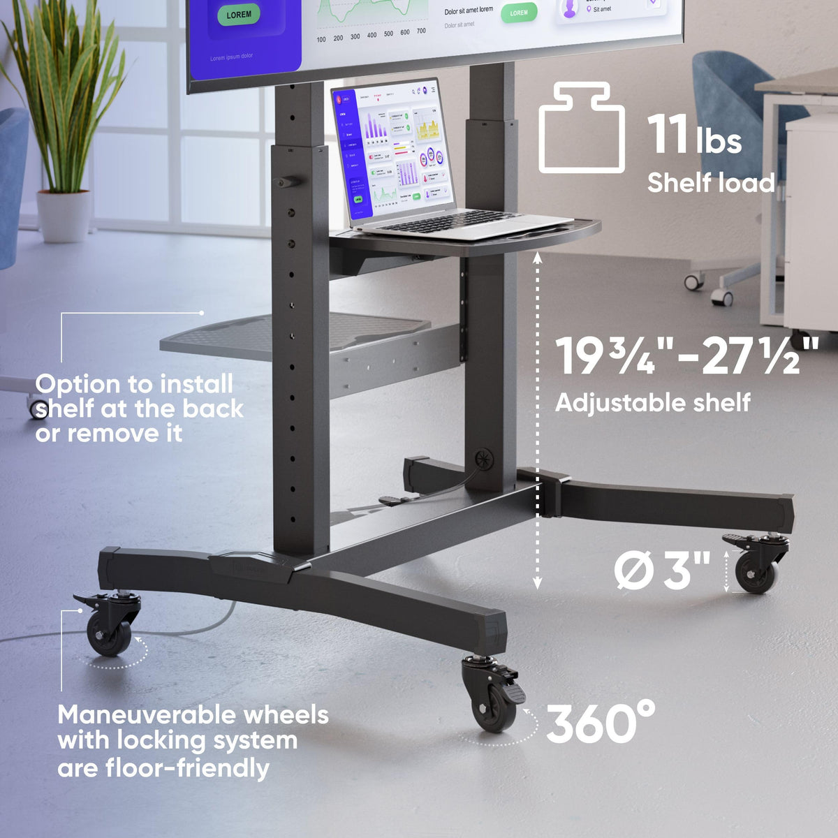 50-100 Inch Mobile TV Stand B56957