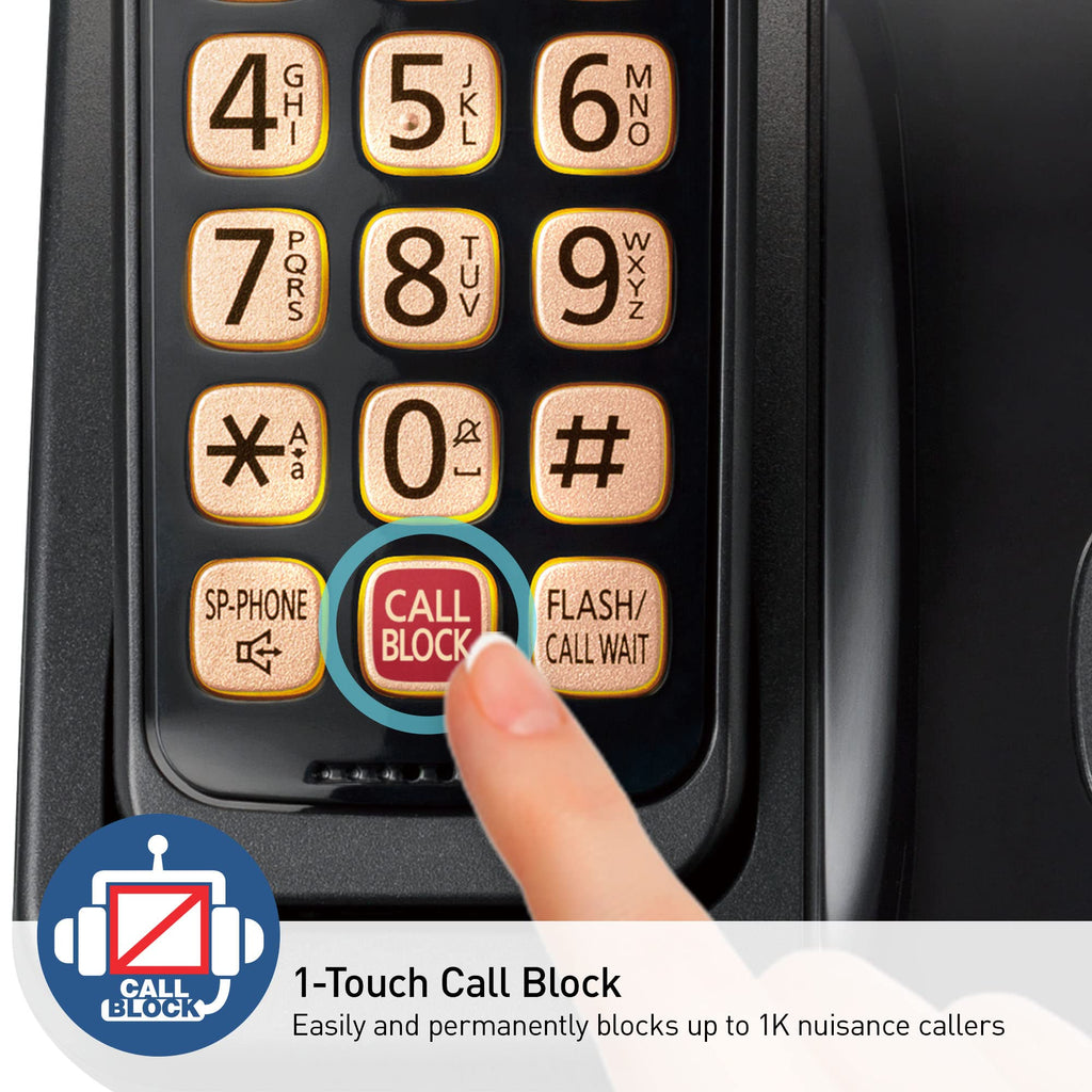 Cordless Phone with Call Block, Bilingual Caller ID, Large Display, 1 Handset D41890