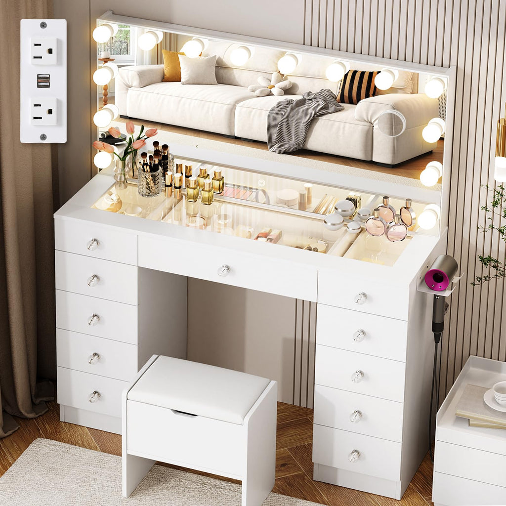 Vanity with Lighted Mirror W42417