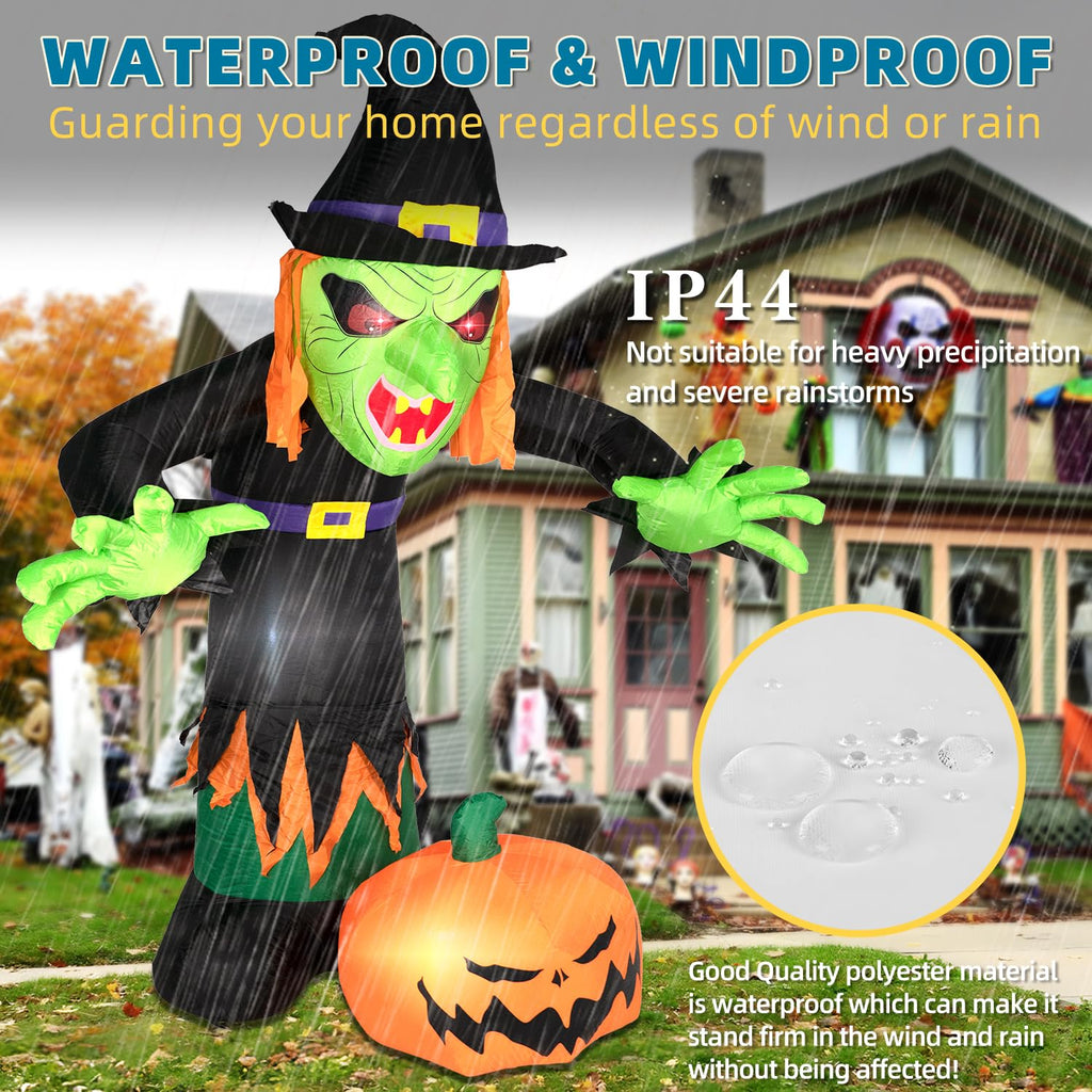 8FT Inflatable Witch Decorations with LED Lights T87564