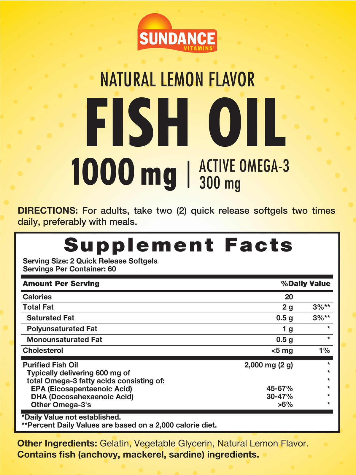 Fish Oil Softgels 1000mg 120 Count E18106