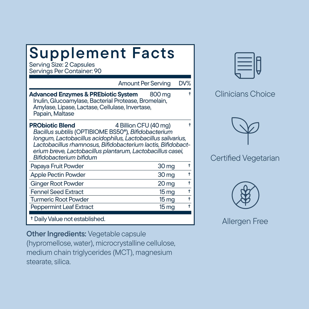 Digestive Enzymes Probiotics 180 CT U4396