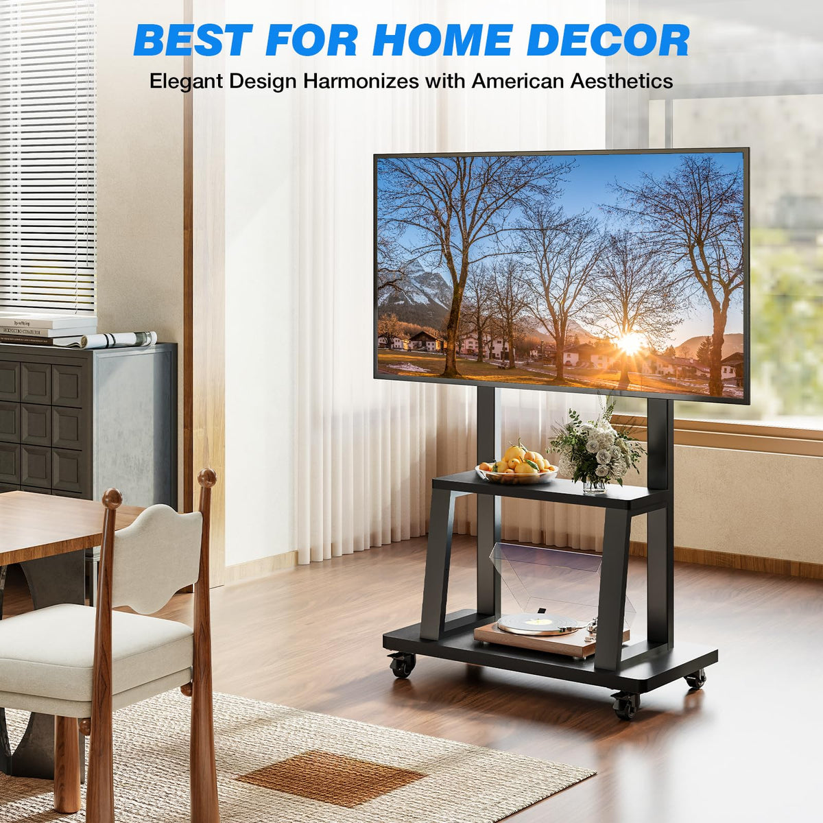 Mobile TV Cart Rolling TV Stand for 37-75 inch TVs K110