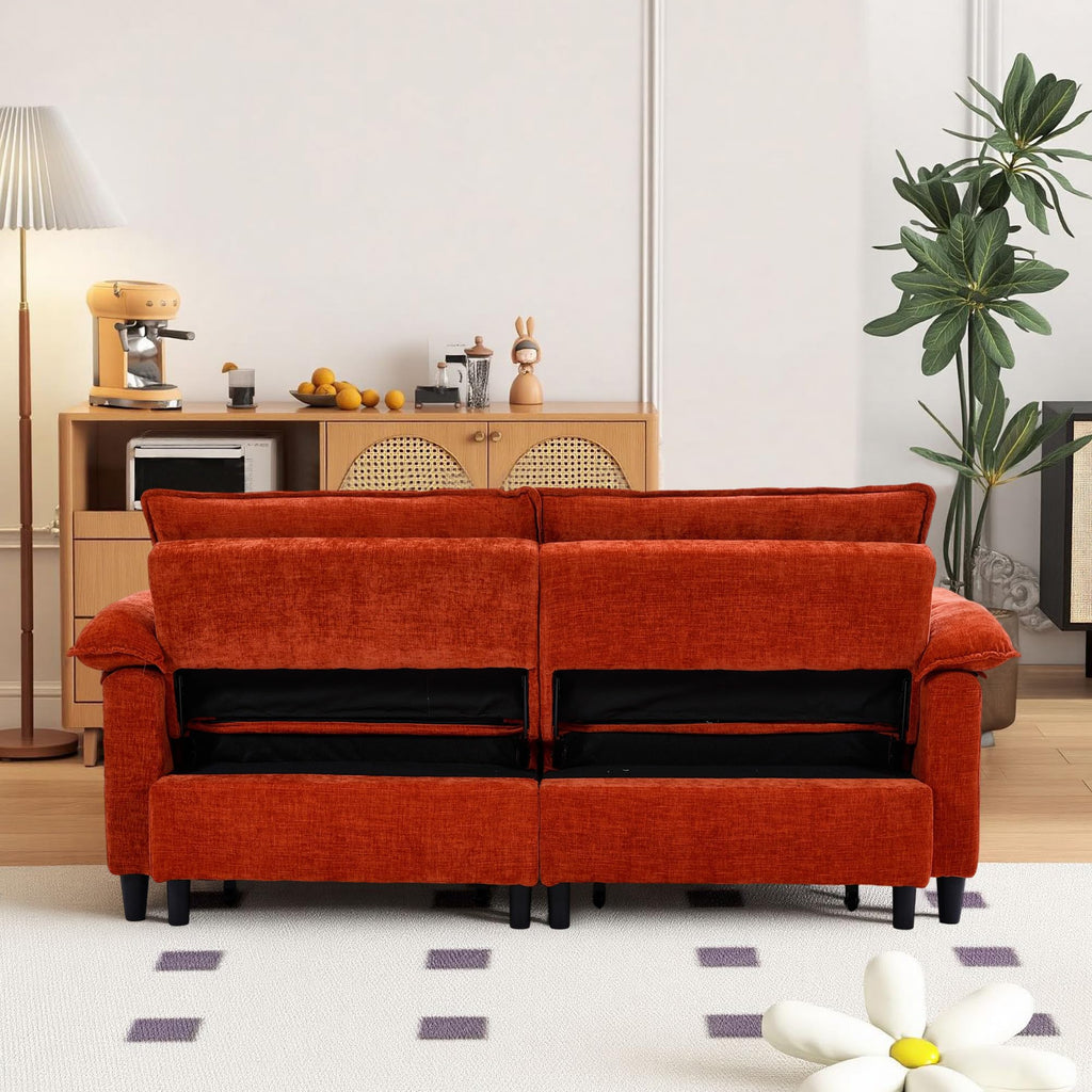 Orange Velvet Sleeper Sofa N4284