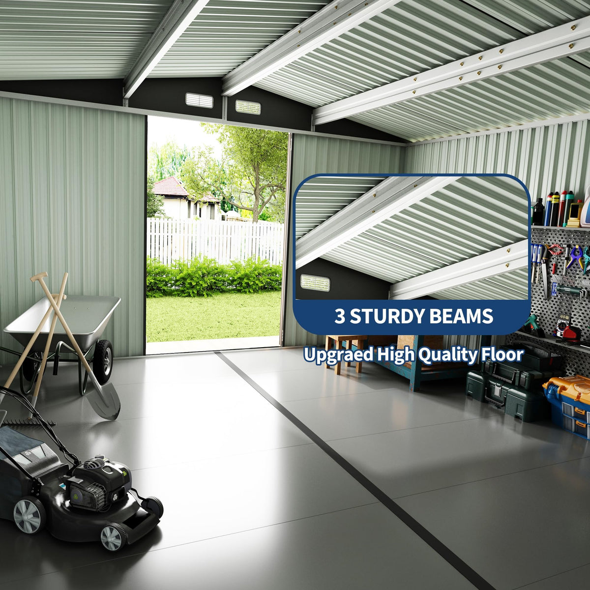 10X14 Ft Metal Storage Building with Lockable Door X712119