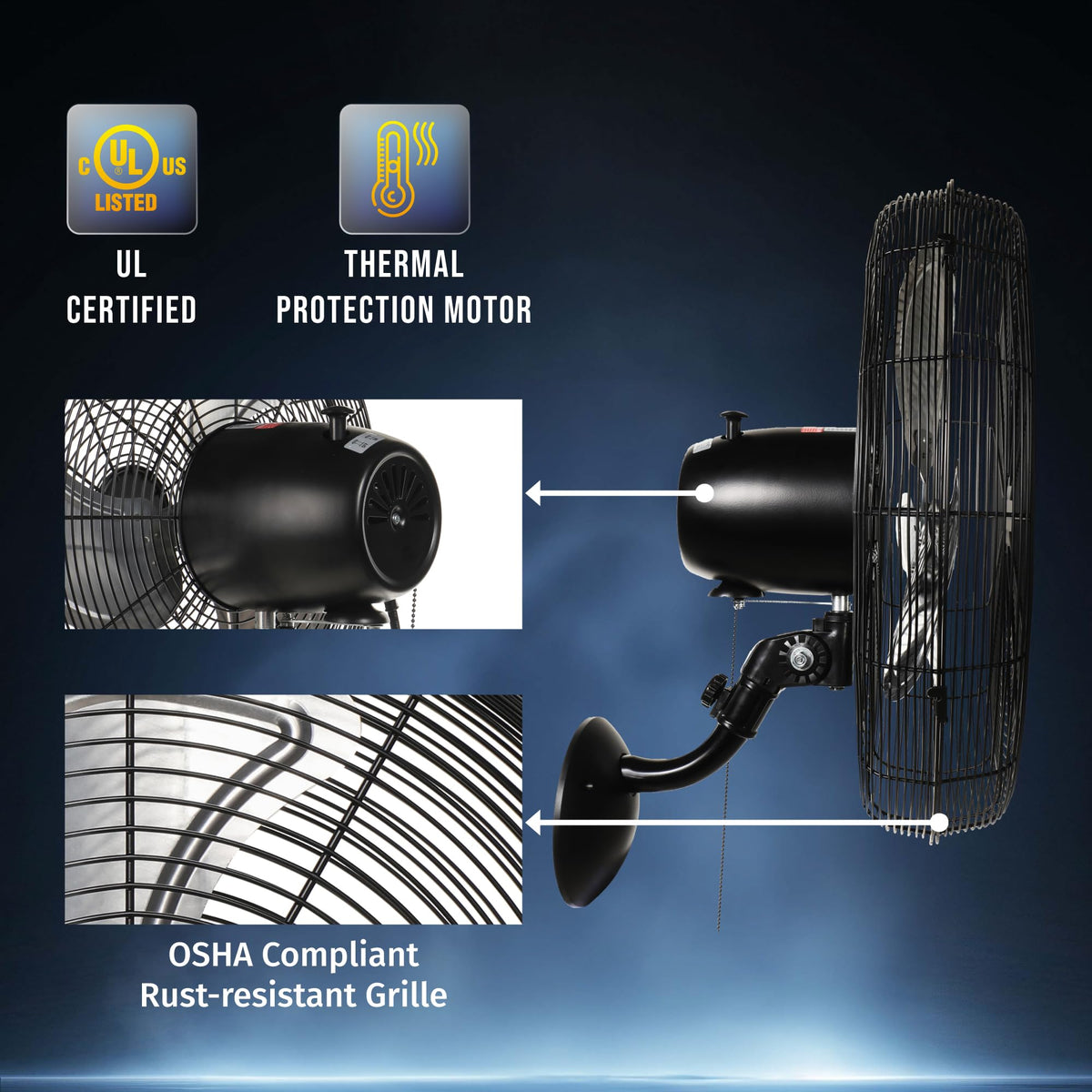 20 Inch High-Velocity Oscillating Wall Fan B118054