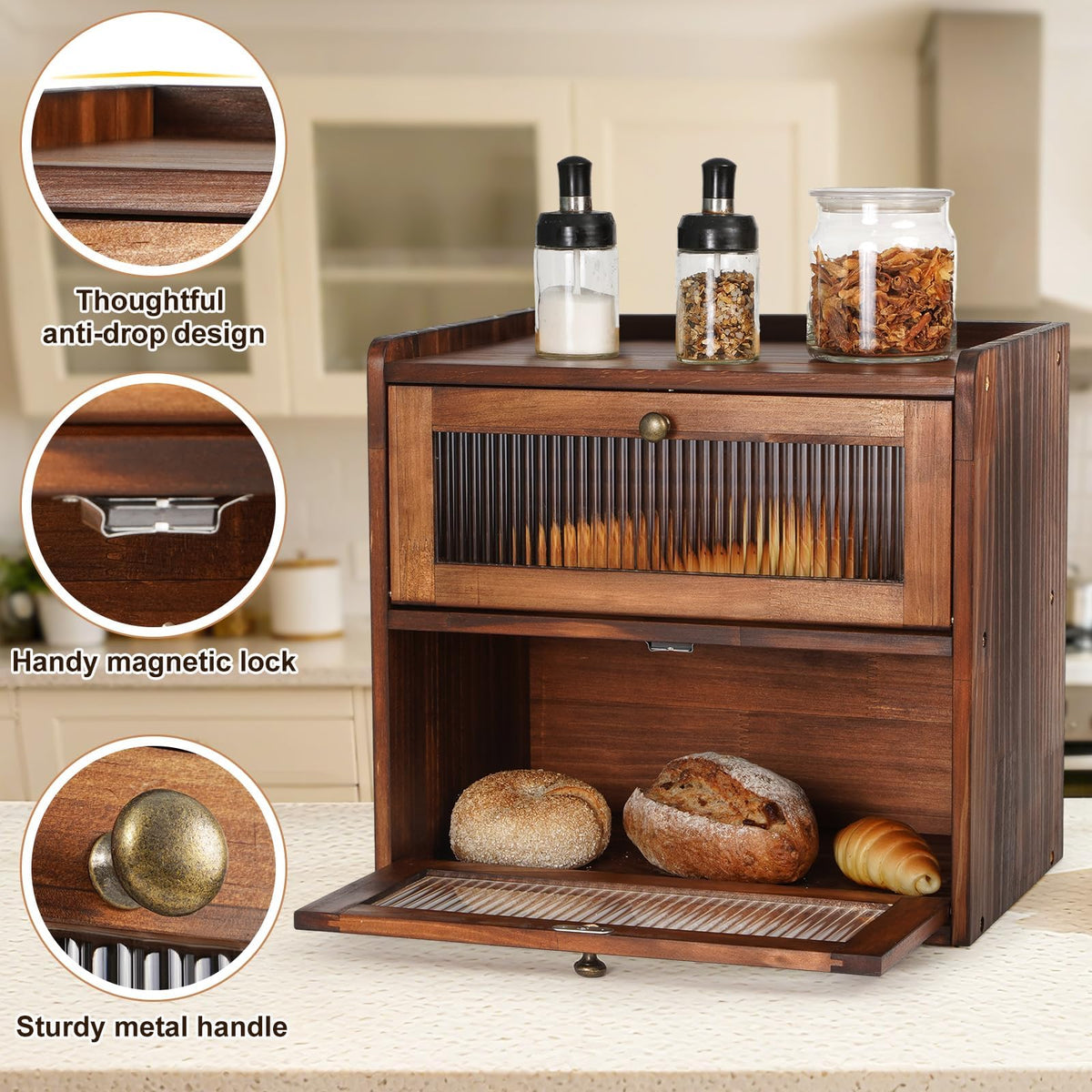 Large Wooden Bread Box C3303