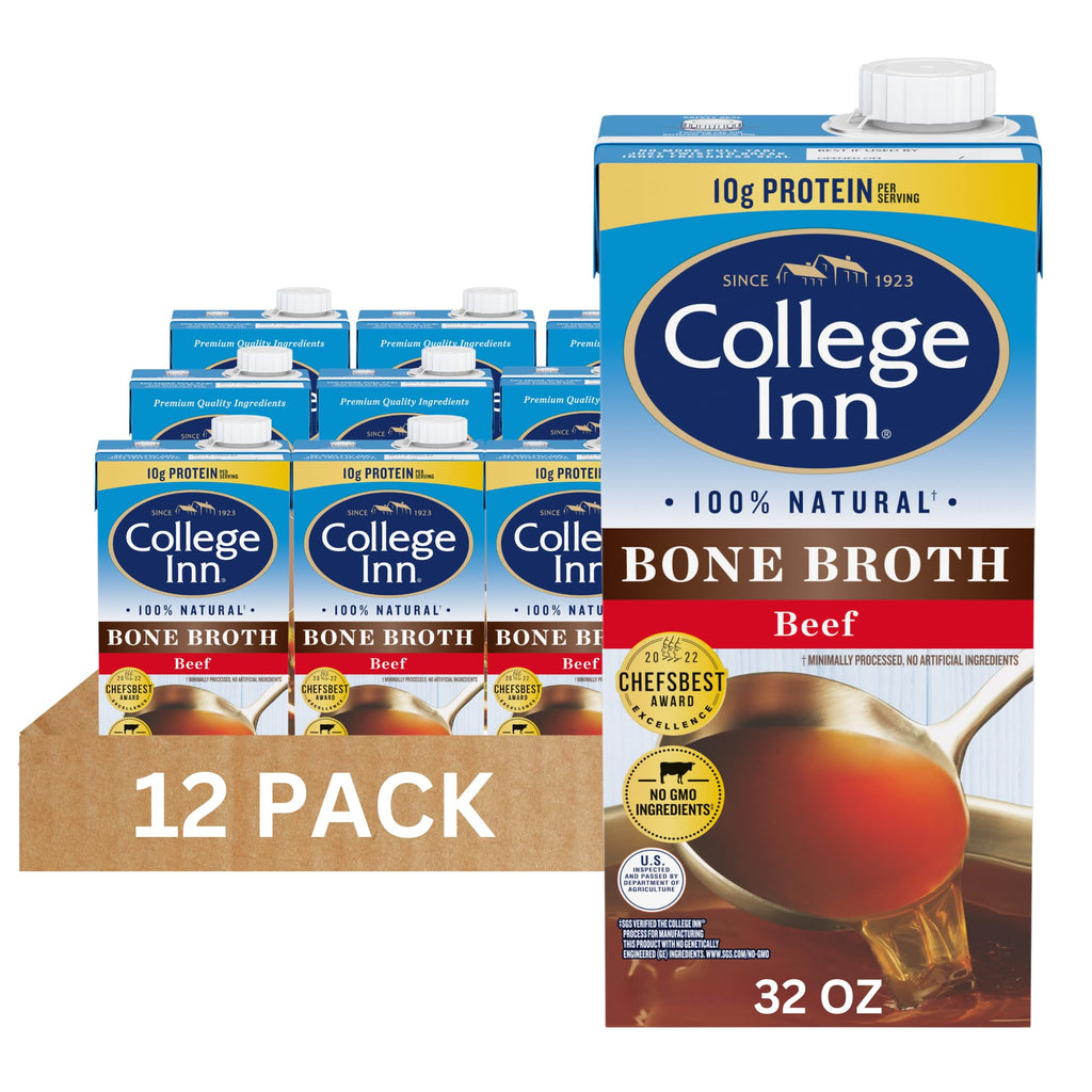 100% Natural Beef Bone Broth 32 fl Ounce Pack of 12 S587664