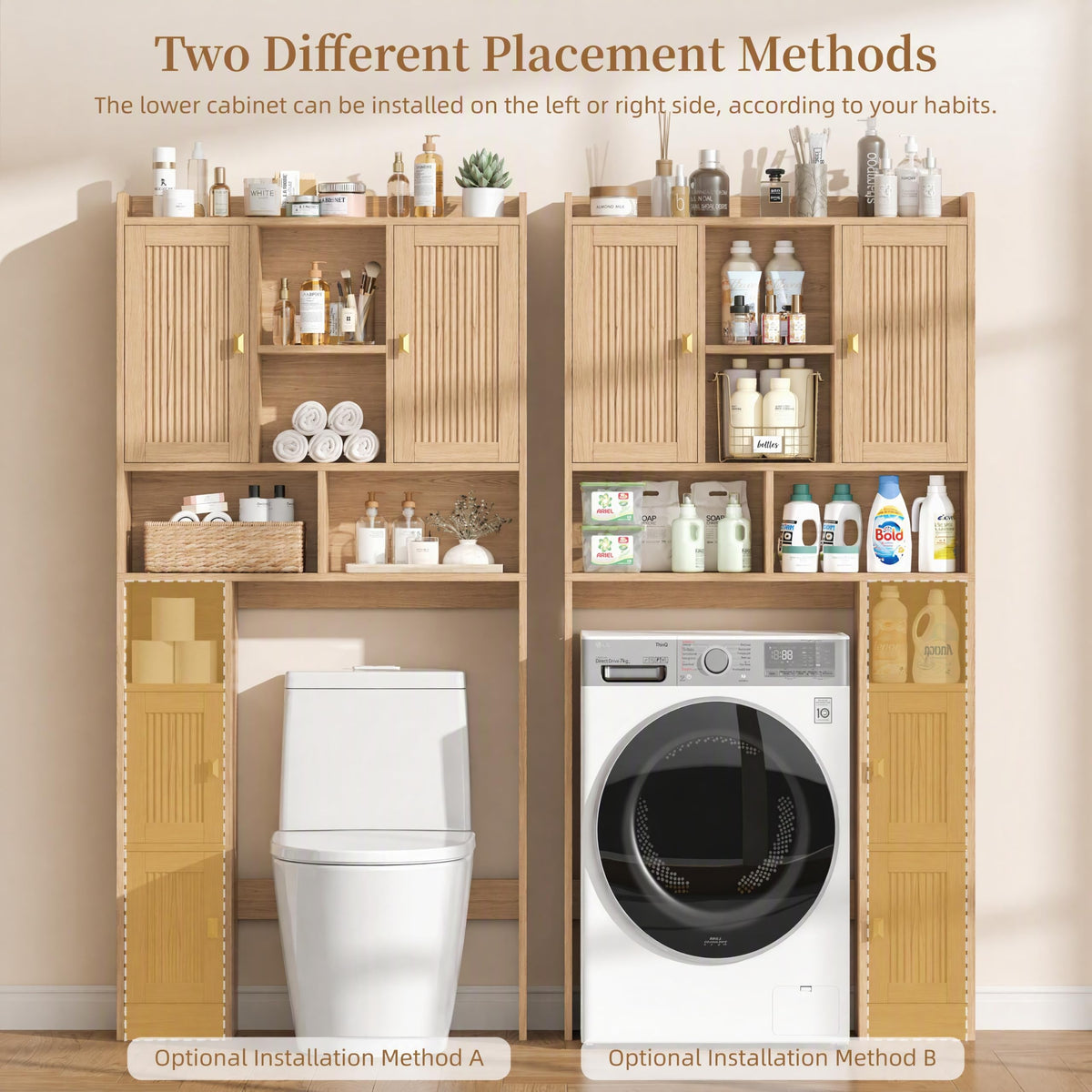 Over The Toilet Storage Cabinet with 4 Doors Q347933