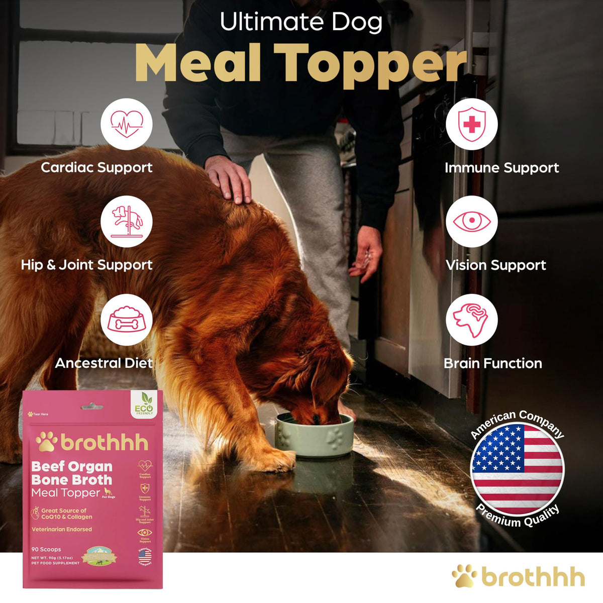 Beef Organ Bone Broth Meal Topper for Dogs C901