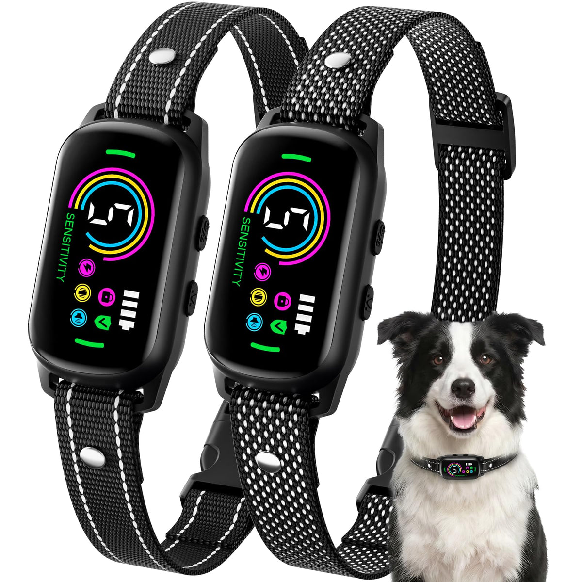 2 Pack Bark Collar with 5 Modes B196923
