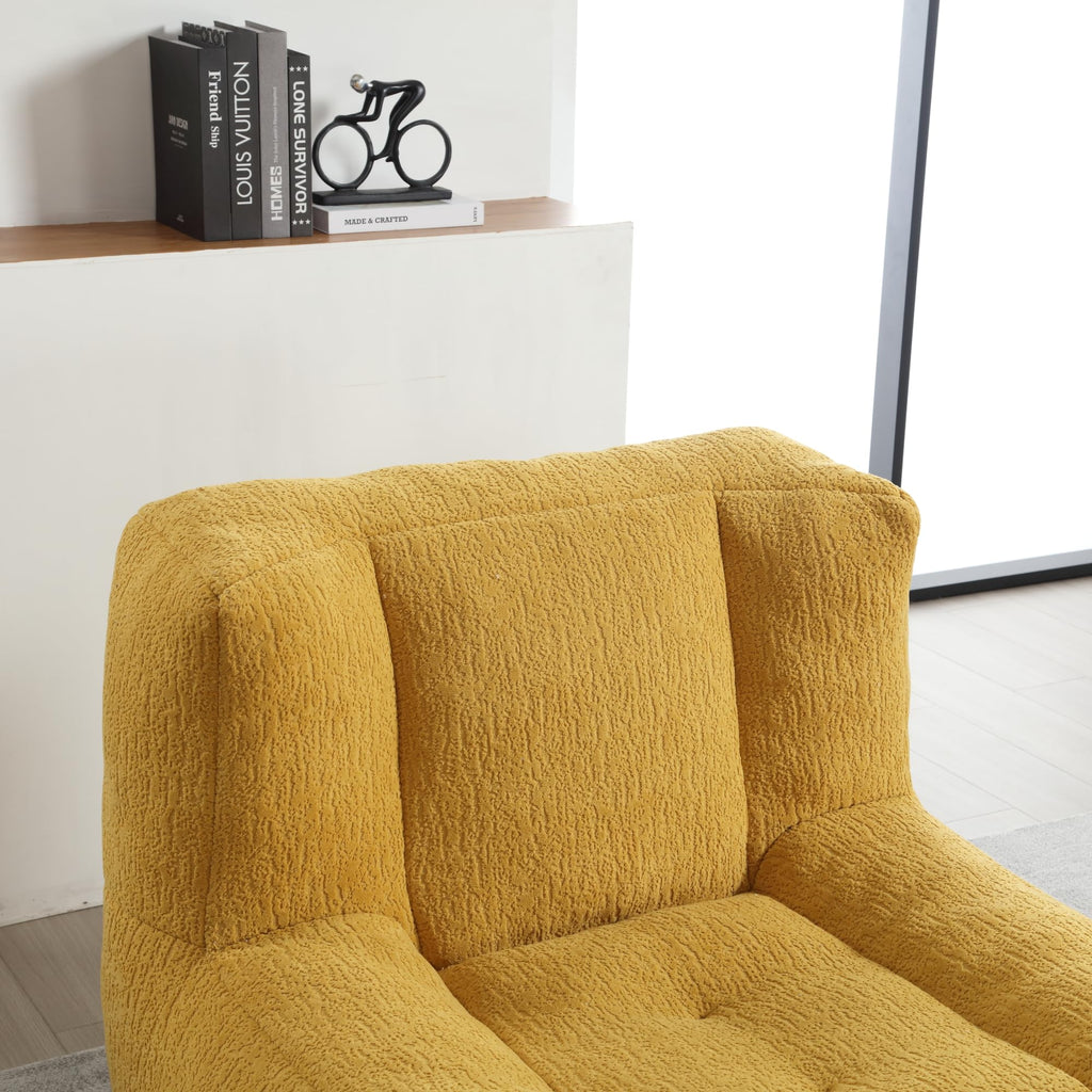 Yellow Memory Foam Bean Bag Chair with Ottoman Y34009