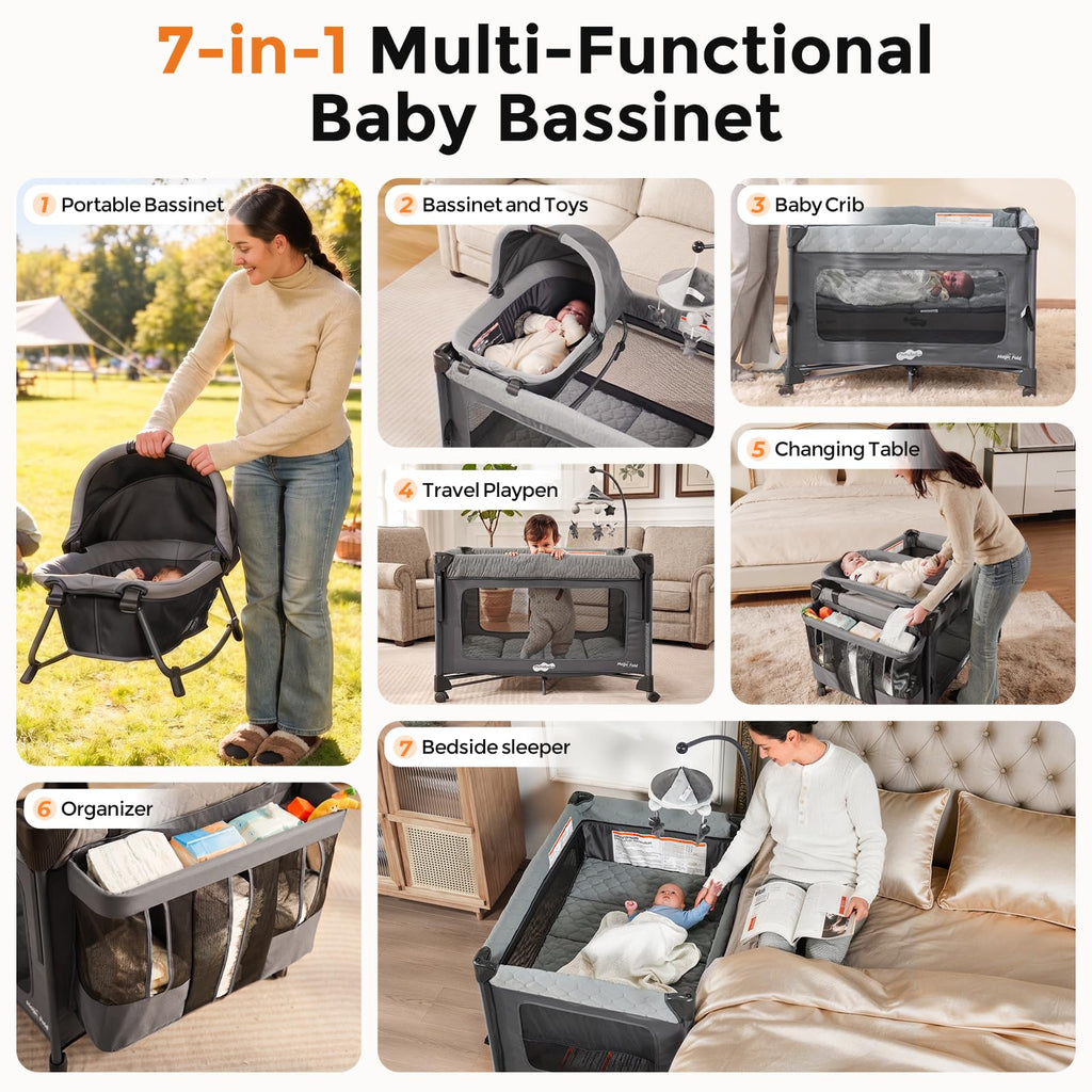 7 in 1 Pack and Play with Bassinet X608715