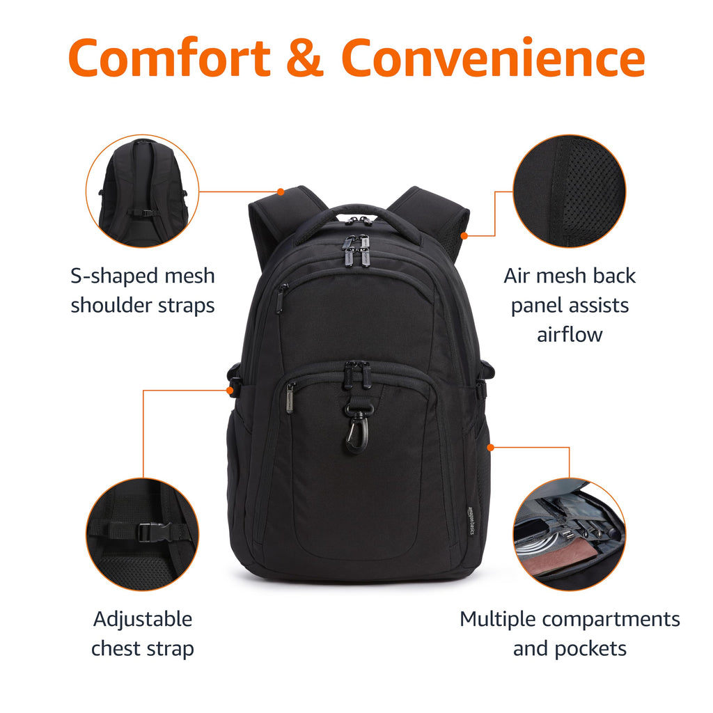 Black Water Resistant Laptop Backpack Y659