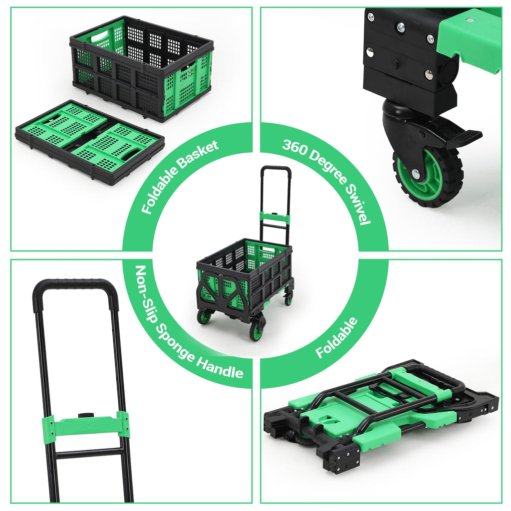 2-in-1 Folding Hand Truck with Basket H50513