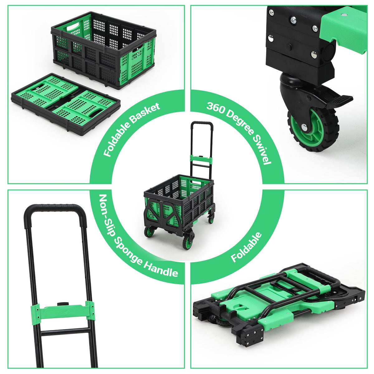 2-in-1 Folding Hand Truck with Basket H50513