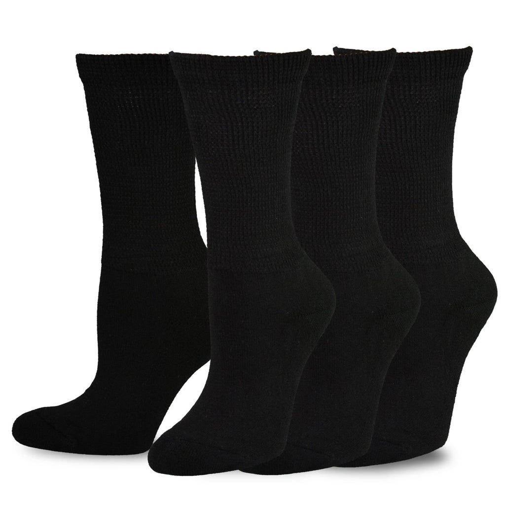 Viscose Bamboo Diabetic Crew Socks 3-Pairs Black G388566