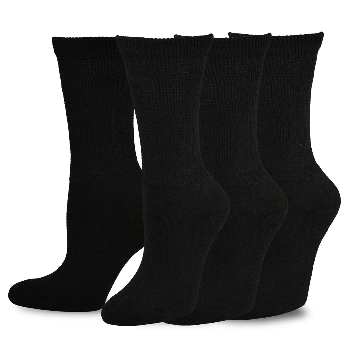 Viscose Bamboo Diabetic Crew Socks 3-Pairs Black G388566