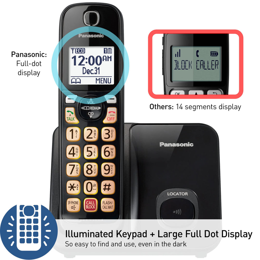 Cordless Phone with Call Block, Bilingual Caller ID, Large Display, 1 Handset D41890