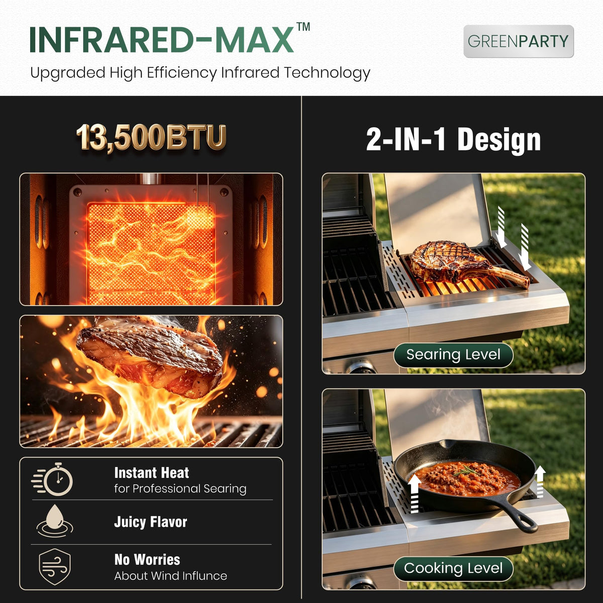 6 Burner Propane Gas Grill with Infrared Side Burner Z714
