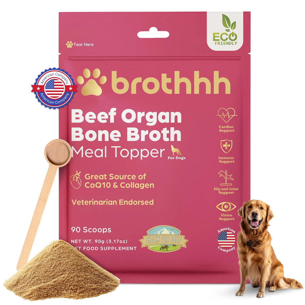 Beef Organ Bone Broth Meal Topper for Dogs C901