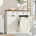 Double Laundry Hamper Cabinet with 2 Drawer A819