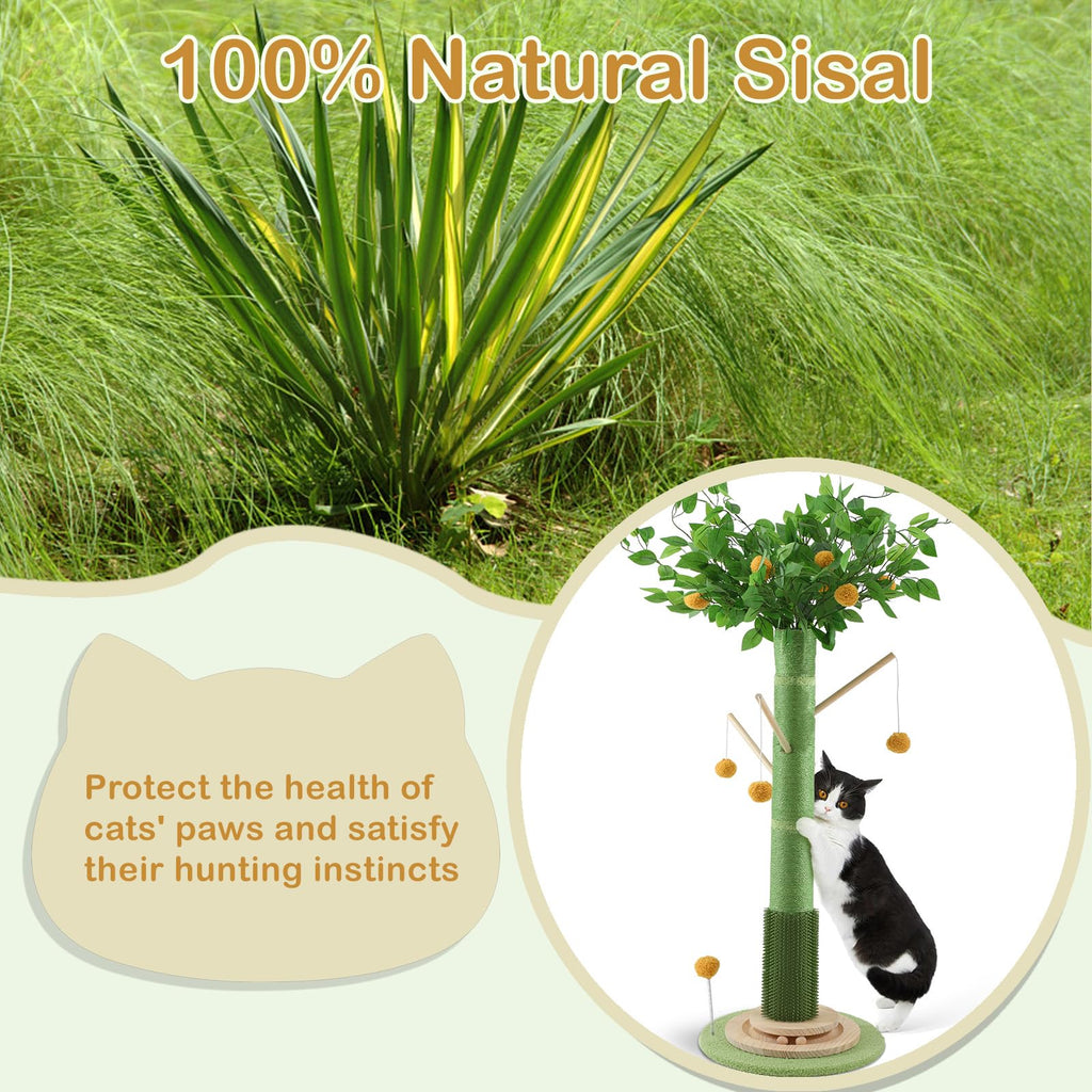 46" Tall Natural Sisal Cat Scratching Post R2018