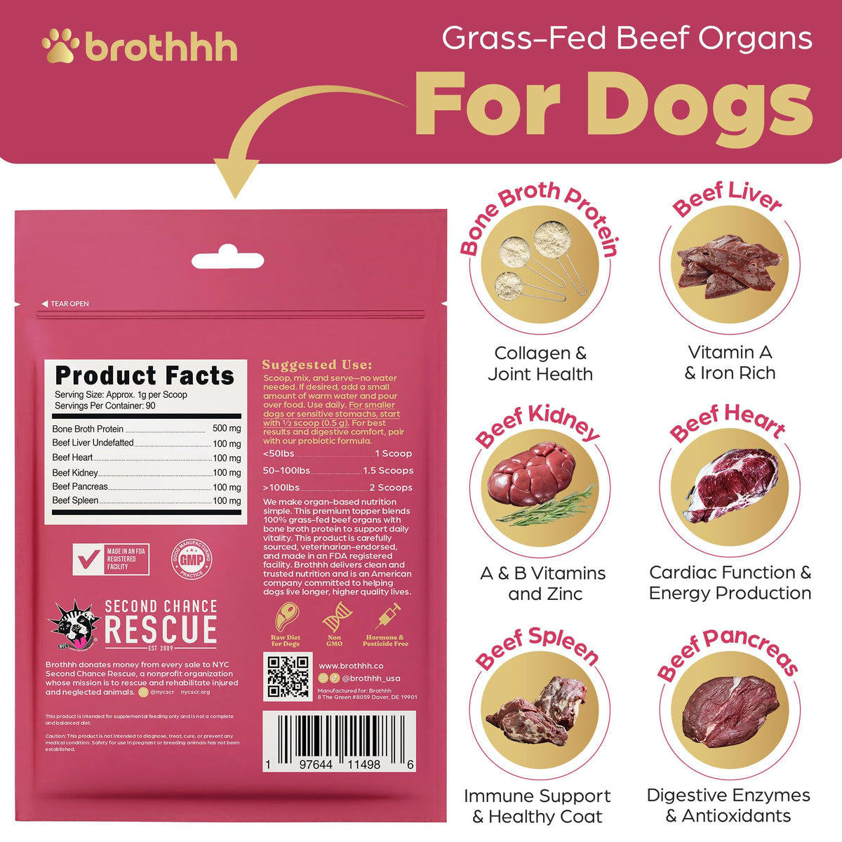 Beef Organ Bone Broth Meal Topper for Dogs C901