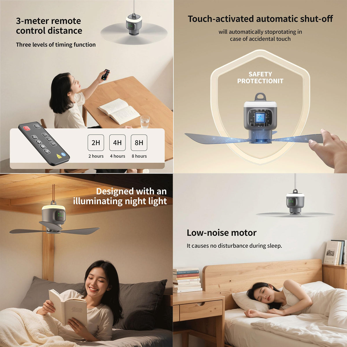Portable Ceiling Fan with Light V5467