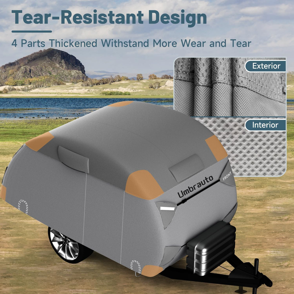 12-15 Camper 7 Layers Waterproof Teardrop Trailer Cover O9734